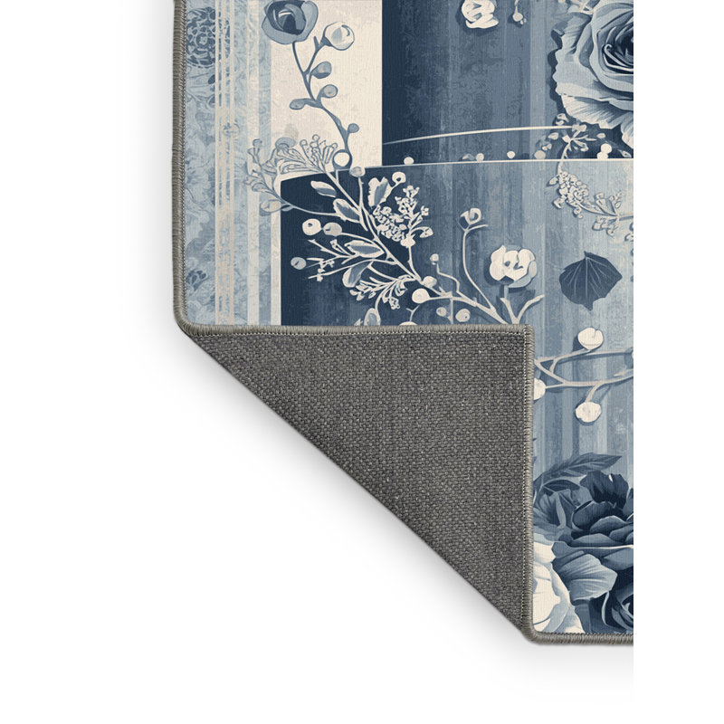 Tapis floral moelleux moelleux et moelleux à motif de gâteau de mariage gris - reliure grise, 8 x 12