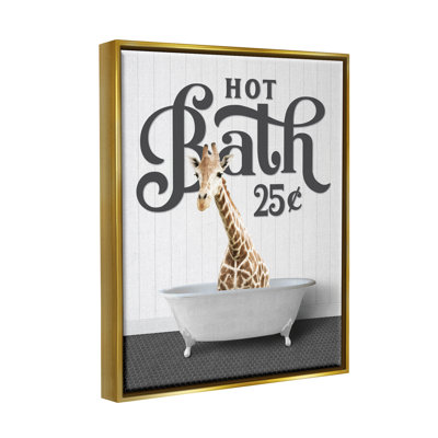 Art mural sur toile flottante Trinx Vintage Hot Bath