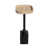 Plateau brun clair / base en bois naturel