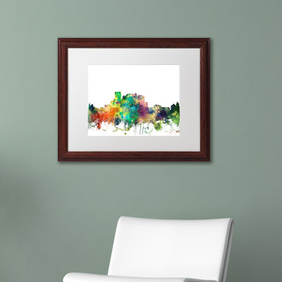 El Paso Texas Skyline SP' Framed Graphic Art on Canvas -  Trademark Fine Art, MW0519-W1620MF