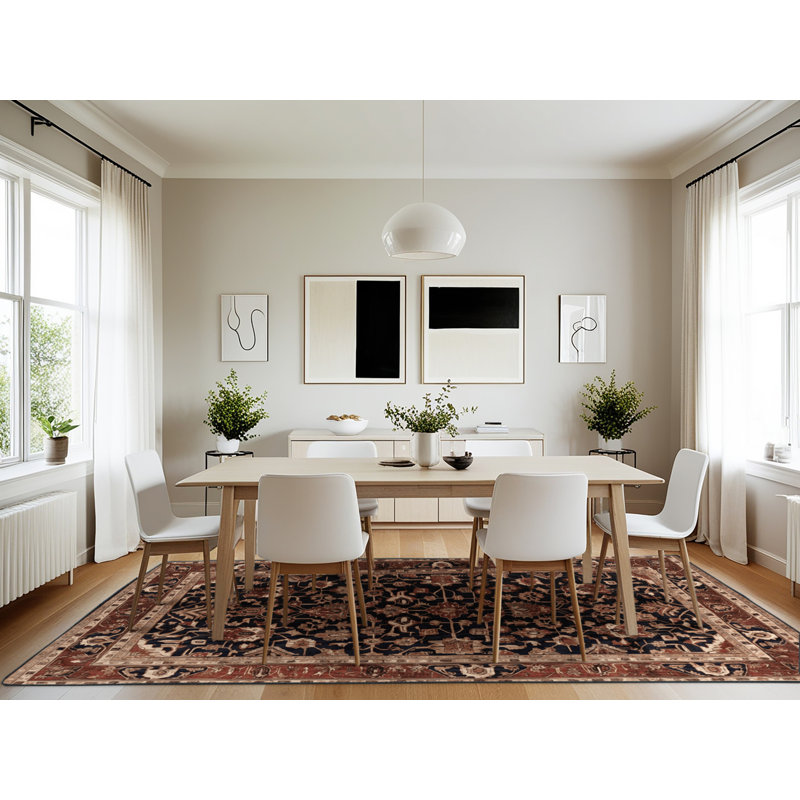 Machine Washable Persian Brown Area Rug, Rectangle 7' x 10'
