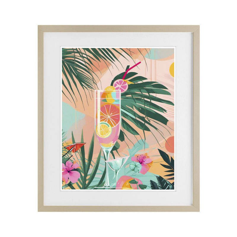 «Jungle Lemonade Cocktail», reproduction imprimée sous verre, conception de Tabz Jones, H 16 po x l 13 po