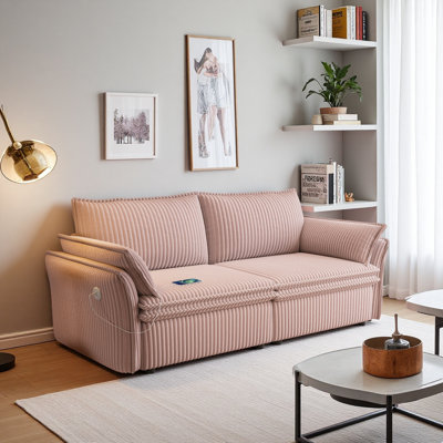 Il s'agit d'un canapé multifonctionnel avec un canapé-lit convertible de 85 pouces. Il est de conception deux-en-un et convient à la fois pour s'asseoir et se coucher. Il est fait de tissu moelleux