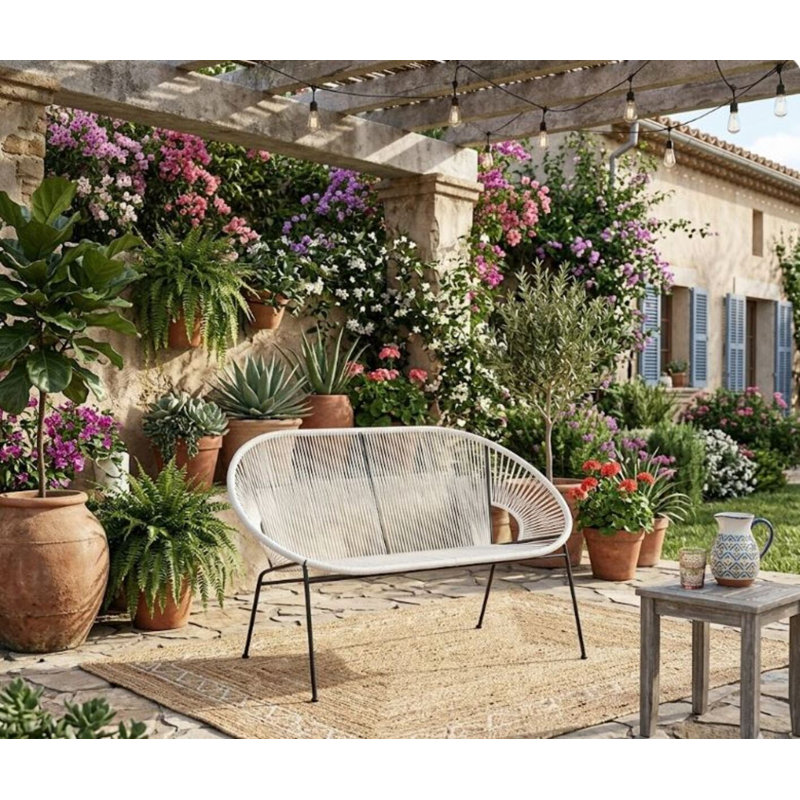Causeuse Sunshine, Blanc/Noir
