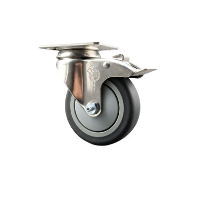 Thermoplastic Rubber Swivel Caster with Brake
