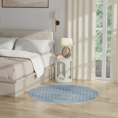 Tapis bleu marocain lavable à la machine Kittie