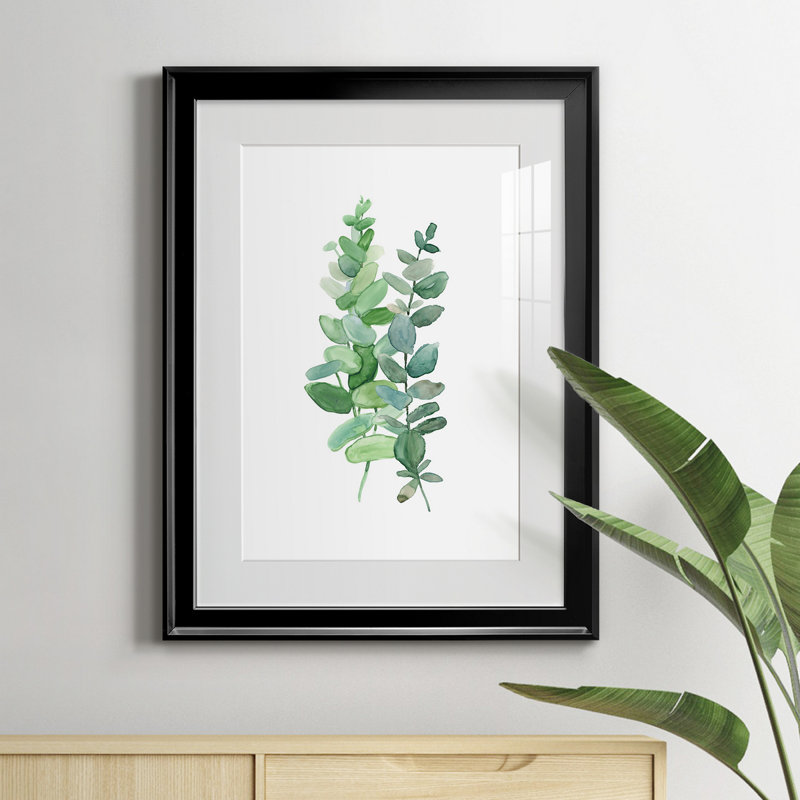 Eucalyptus II - Peinture sur toile encadrée, Noir, H 18,5 po x l 24,5 po x P 1,5 po