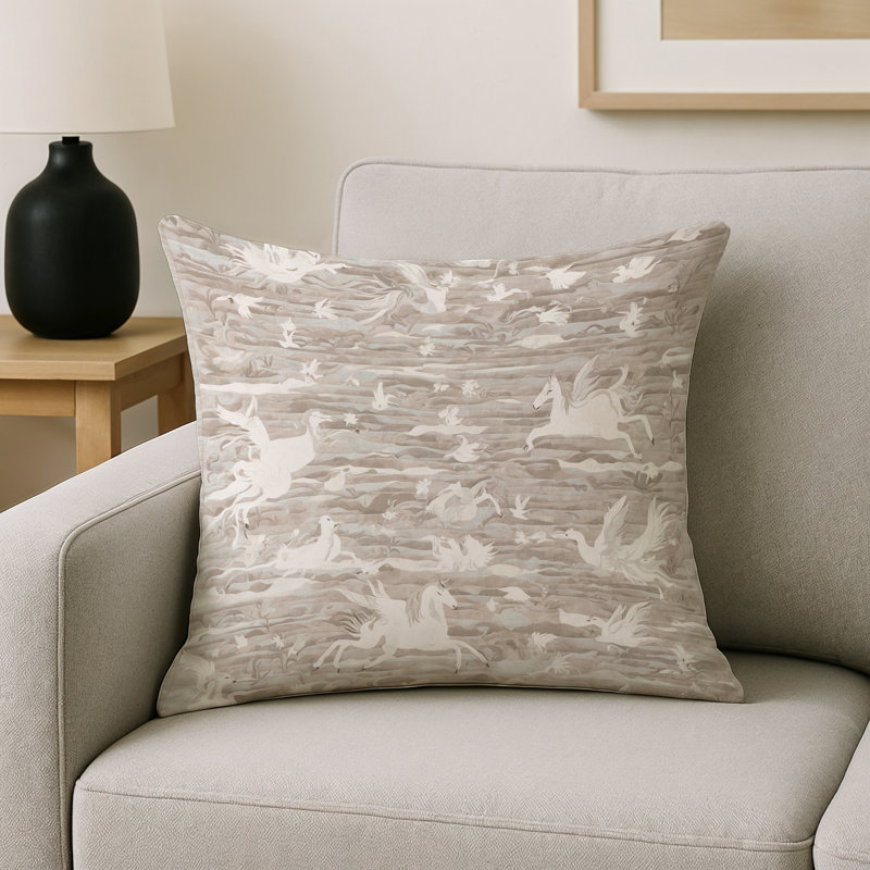 Coussin décoratif intérieur et extérieur Modern, Animaux gris 24, Carré 20 po