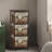 Jhavon 3 Drawer Wooden Cabinet with Wicker Storage Baskets and Brown Bear Design for Home Organization