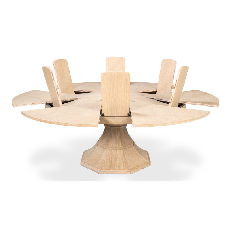 Giselle Round Dining Table, 30"H x 66"L x 66"W, Bleached Oak