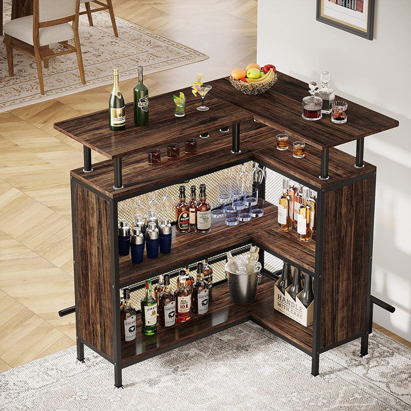 Bhima Bar Unit with Storage, Brown