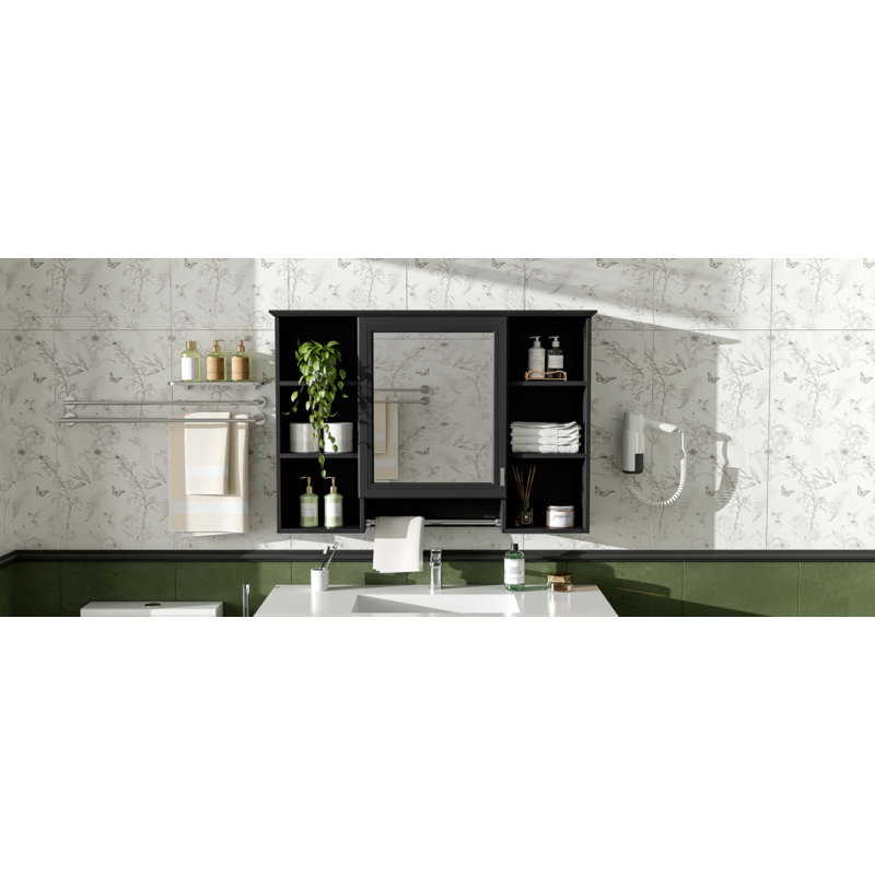 Armoire de toilette 3 en 1, Noir