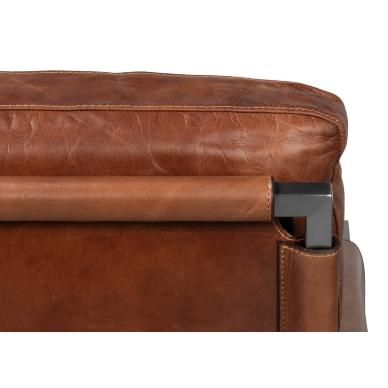 Edmonds Leather Armchair, Brown Leather