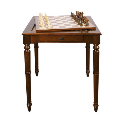 Ensemble de table de jeu de backgammon Deluxe en bois massif 3-en-1 avec pièces de jeu. Table de jeu avec table basse