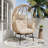 Ecolounge Modern 55"H Patio Wicker & Fabric Egg Chair , Indoor& Outdoor Oversized Lounge Chair With Cushions