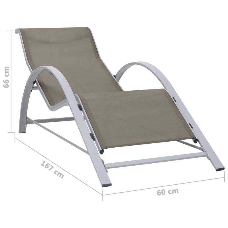 Chaise longue simple 66,8 po Aily, Gris