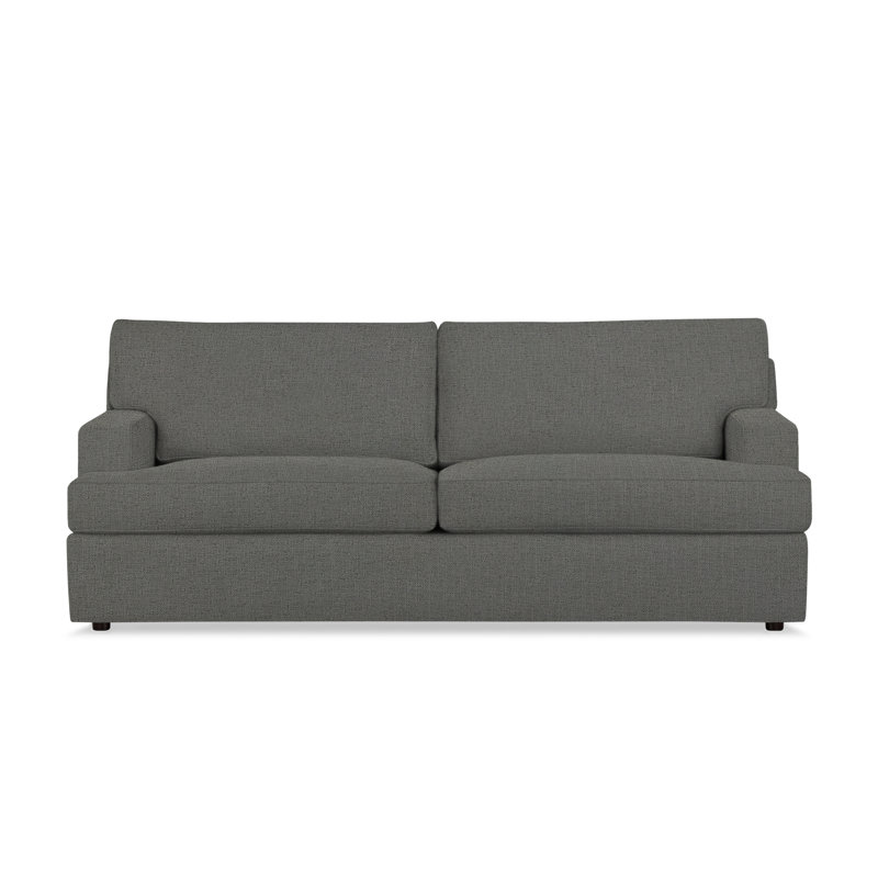 Cleo 84" Upholstered Custom Sofa, Zuma Charcoal Textured Linen