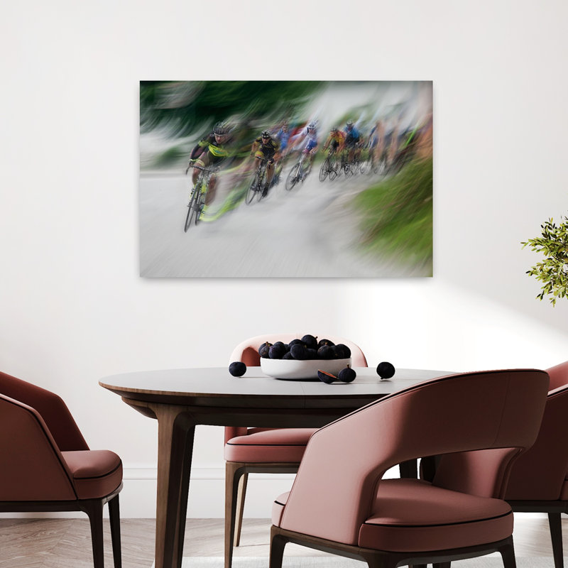 Speedy Bike Race, reproduction d'art murale contemporaine, 24" H x 36" W