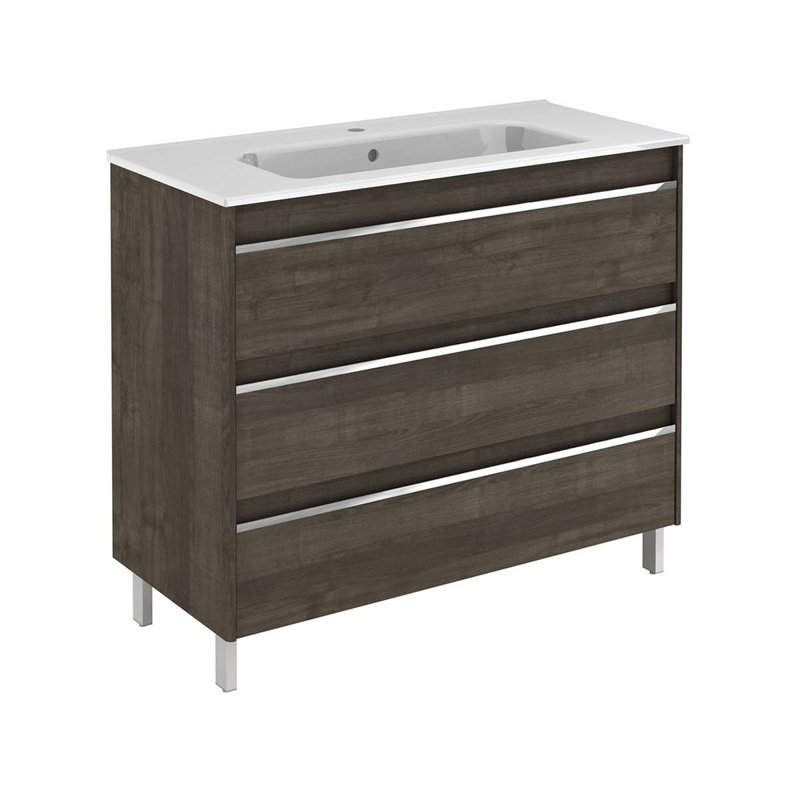 Belle 39.6'' W Single Vanity with Mirror, Samara Ash