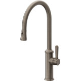 Davoli Pull-Down Kitchen Faucet with Button Sprayer - High Arc Spout