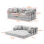 Canapé-lit convertible, canapé-lit pliant en tissu mélangé bicolore avec structure de forme fixe, canapé-lit de salon pour chambre à coucher (vert mousse)-65843708