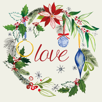 Watercolour Christmas V - Wrapped Canvas Print