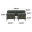 Banc de rangement Currie en métal bronze vieilli avec similicuir capitonné brun foncé