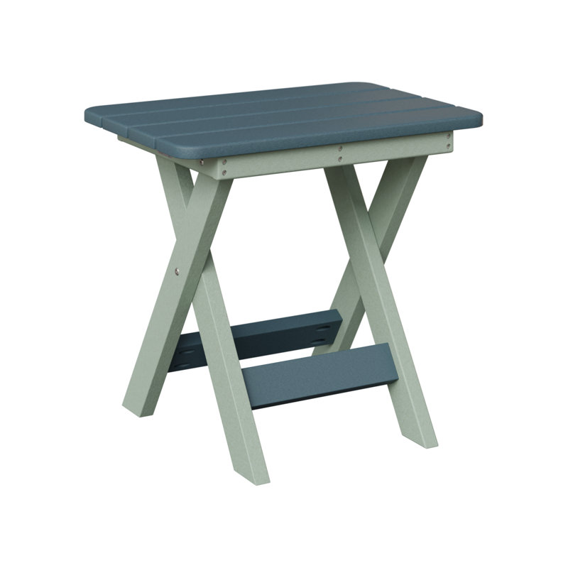 Berlin Gardens Folding End Table, Slate, Seafoam