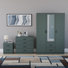 Maybery 3 Piece Bedroom Set (2 Drawer Bedside Chest, 4 Drawer Chest, 3 Door 2 Drawer Mirrored Wardrobe), (5)