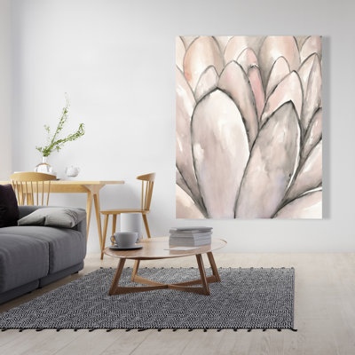 Art floral mural rosé