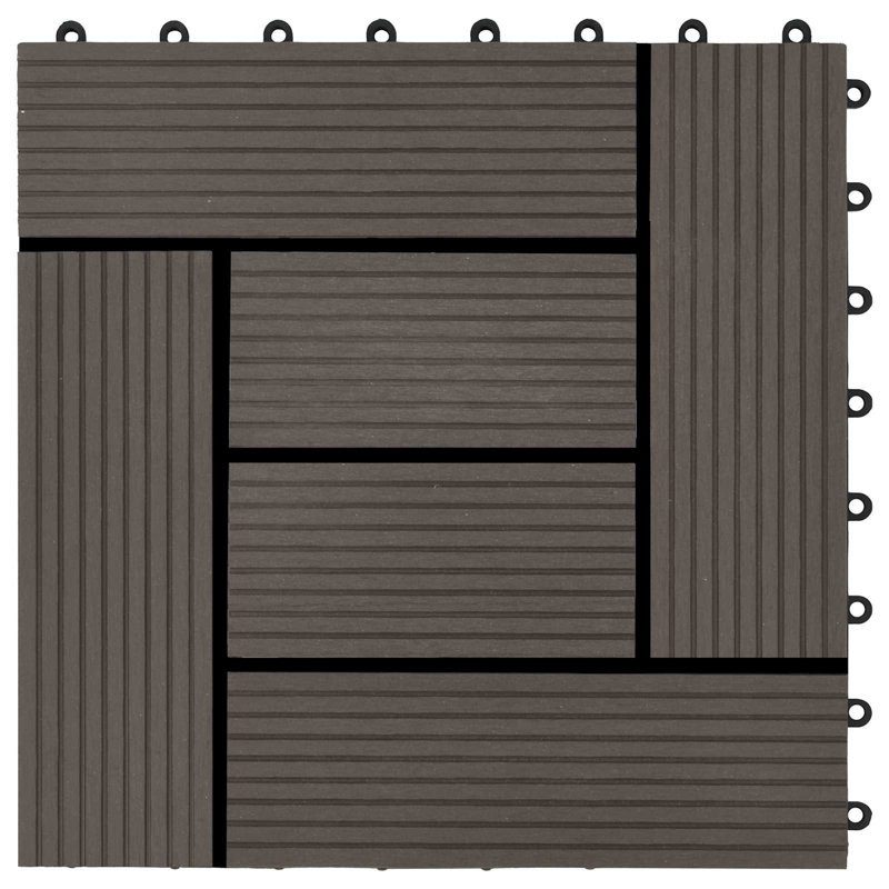 vidaXL 30 cm L x 30 cm W Tile, Dark Brown