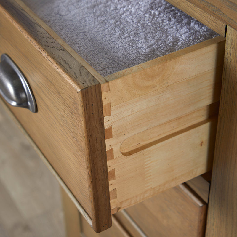 Gwenaelle Fully Assembled Solid Wood with Oak Veneer 4 Drawer Chest Storage Unit