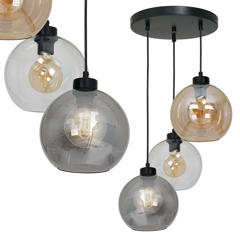 Aman 3 - Light Black Cluster Pendant