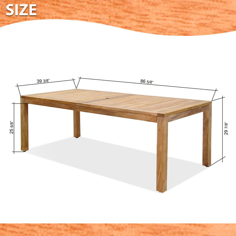 Table de salle à manger Audre, L 87 po x l 39 po x H 30 po