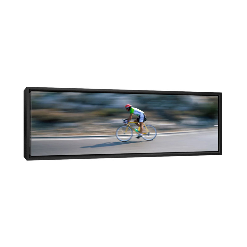 «Panoramic Bike Racer Catalonia, Espagne», reproduction d'art sur toile tendue, H 12 po x l 36 po x P 1,5 po, Toile tendue