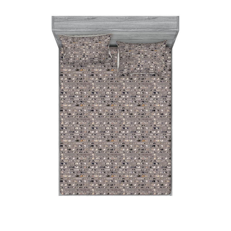 Microfiber Floral Sheet Set, Queen Sheet Set with 2 Pillowcases, Gray/White Animal