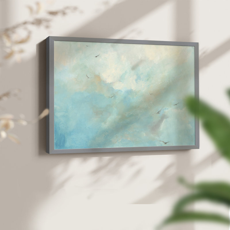 Flying Home  -Framed Print - Restickable, 16" H x 20" W, Grey