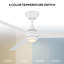 Ventilateur de plafond intelligent à 3 pales Pisces avec trousse d'éclairage à DEL sélectionnable 2700K-3000K-4000K-5000K et télécommande incluse Diffuseur naturel albâtre espagnol naturel-116667912-116667914