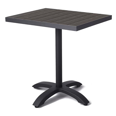 H&D Patio Barnwood Poly Table W/ Base 30" X 30"
