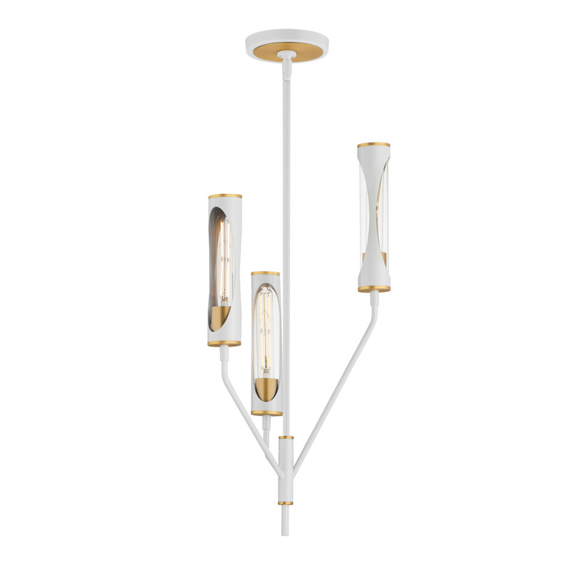 Luminaire suspendu Regent, Gris français clair / laiton vieilli naturel