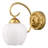 Set Of 2 Vintage Gold Wall Sconces, Dimmable Hardwired With Frosted Glass