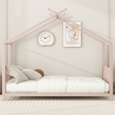 Twin Size Metal House Platform Bed