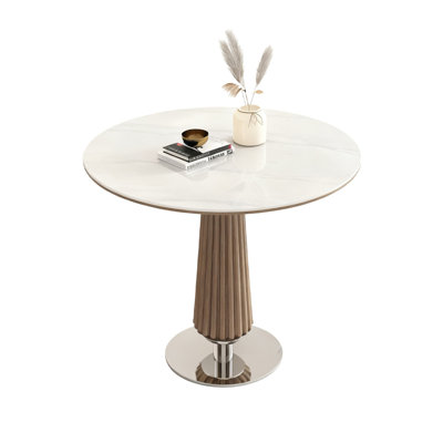 Walnut Round Sintered Stone Dining table