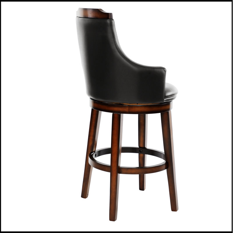 Ensemble de 2 chaises pivotantes à hauteur de pub rembourrées en similicuir brun foncé, parfaites pour le confort et le style