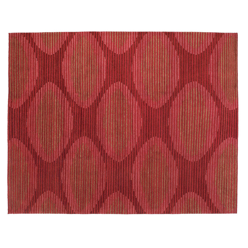 Kiwi Wool Geometric Area Rug in Pink/Red/Taupe, Rectangle 10' x 14'