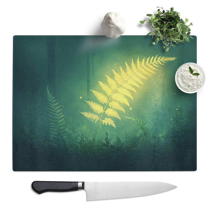 Fern Leaf Design Vol.3  Glass Chopping Board