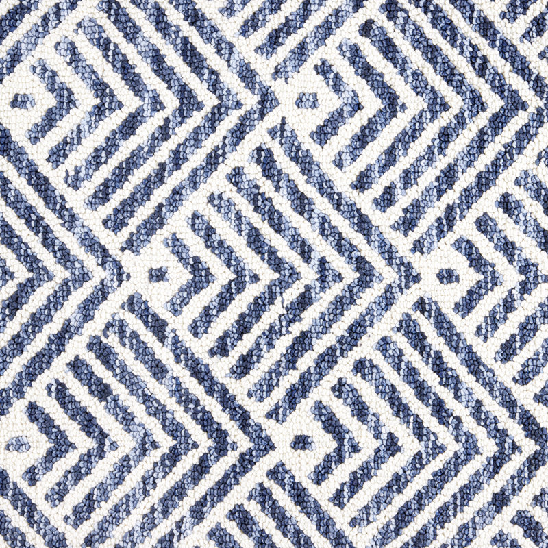 Navy Blue Tufted Synthetic 24" x 72" Runner Rug