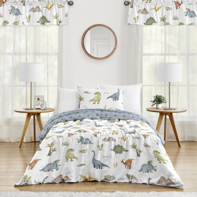 Watercolor Dinosaur Dino Brushed Microfiber 2 Piece Twin Comforter Set