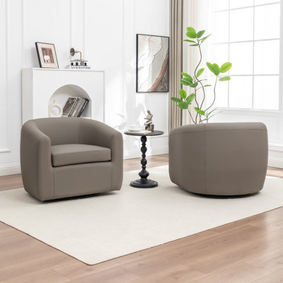 Morre Upholstered Swivel Barrel Chair