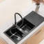 Belfry Kitchen Alvera 500mm W Double Bowl Quartz Undermount Kitchen Sink with 1 Faucet Hole